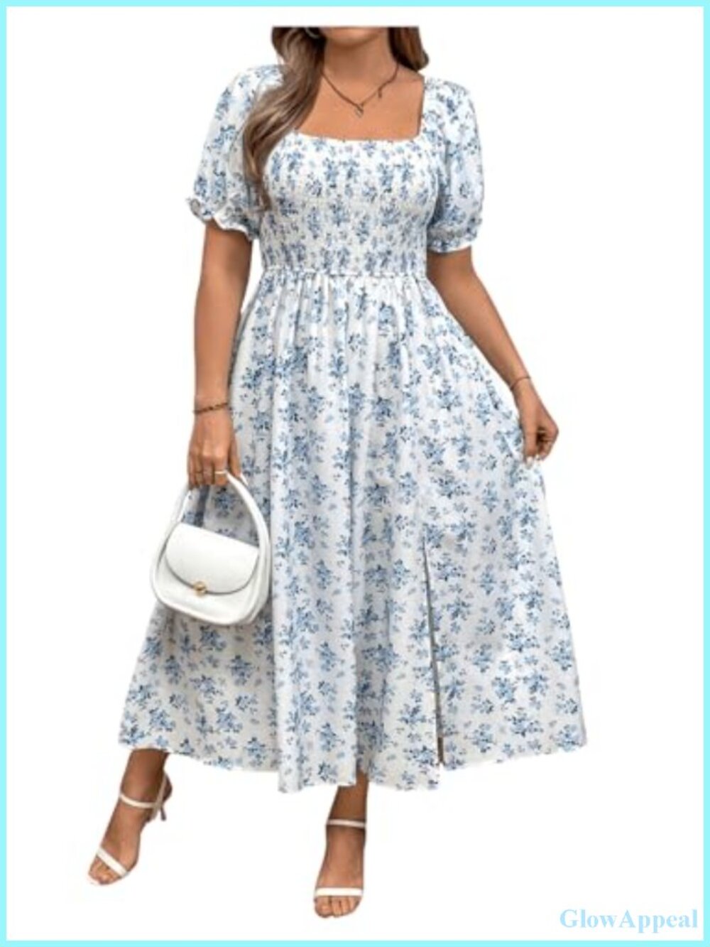 Plus Size Boho Floral Casual Wedding Guest Dress